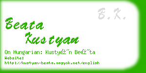 beata kustyan business card